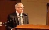 Peter Deutsch, founder of the Ben Gamla Jewish Charter School Foundation, addresses the Oklahoma Statewide Charter School Board on Jan. 12, 2026, in Oklahoma City. (Screenshot via JTA)